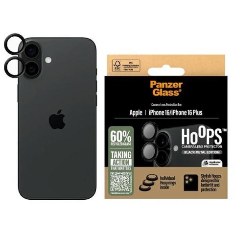 Panzer Glass Hoops Lens Protector i Phone 16 6.1" / 16 Plus 6.7" czarny 1283