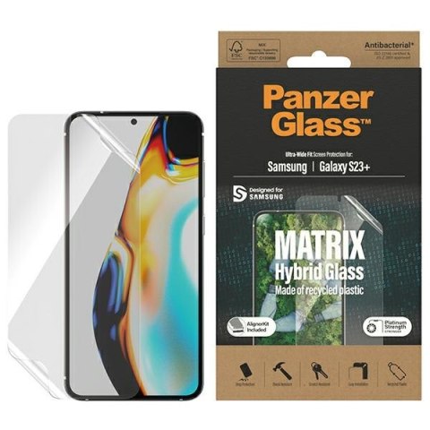 Panzer Glass Matrix Ultra-Wide Fit Sam S23+ S916 Screen Protection 7319 z pozycjonerem