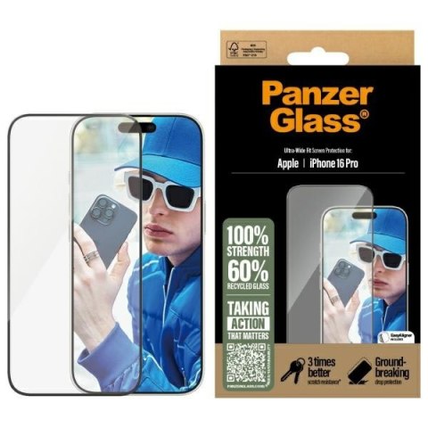 Panzer Glass Screen Protector i Phone 16 Pro 6.3" Ultra-Wide Fit 2862