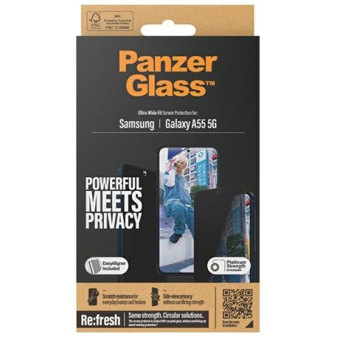 Panzer Glass Ultra-Wide Fit Sam A55 5GA556 Privacy Screen Protection Easy Aligner Included P7358