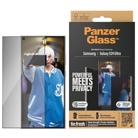 Panzer Glass Ultra-Wide Fit Sam S24 Ultra S928 Privacy Screen Protection Easy Aligner Included P7352