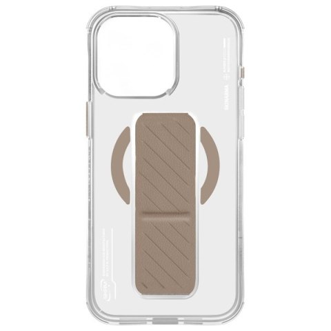 Skinarma etui Axon i Phone 16 Pro Max 6.9" Magnetic Charging + Grip Stand szampański/champagne