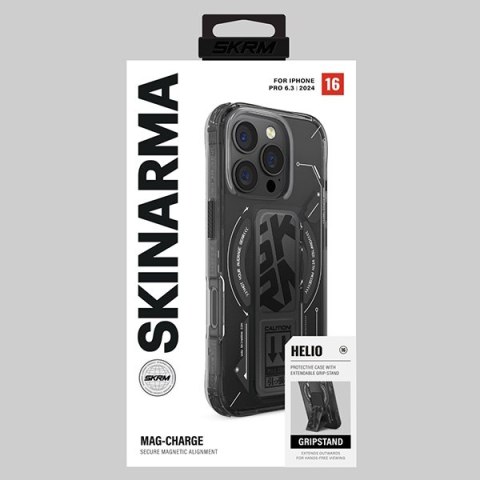 Skinarma etui Helio i Phone 16 Pro 6.3" Magnetic Charging + Grip Stand czarny/black