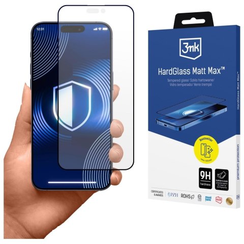 Szkło hartowane 3MK Hard Glass Matt Max do Apple i Phone 17 Pro