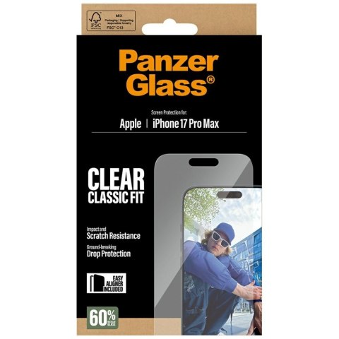 Szkło hartowane Panzer Glass Classic Fit Easy Aligner do i Phone 17 Pro Max