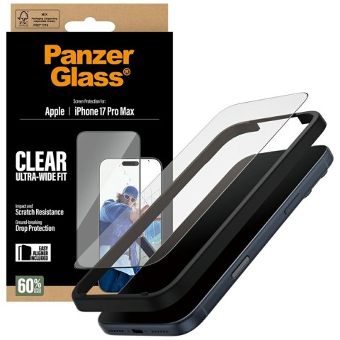 Szkło hartowane panzerglass ultra-wide fit easyaligner do iphone 17 pro max