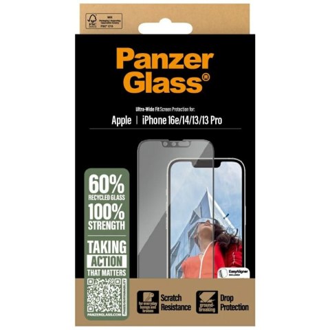Szkło hartowane Panzer Glass Ultra-Wide Fit do i Phone 17e/16e/14/13/13 Pro