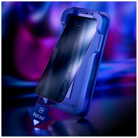 Szkło prywatyzujące 3MK Hard Glass Max Privacy z aplikatorem do Apple i Phone 17 Pro czarny