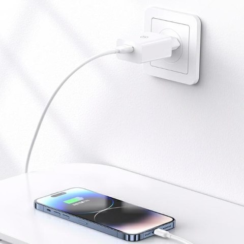 USAMS Ładowarka sieciowa 18W + kabel Lightning/USB-A Fast Charging biały/white series SC SCXLTZ03