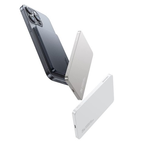 USAMS Powerbank indukcyjny 5000m Ah 20W PD Fast Charge biały/white CY Series 5KCD23103 (US-CD231)