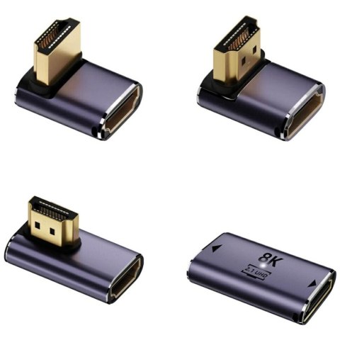 Zestaw adapterów HDMI 4smarts 8K 4 szt. - w górę, w dół, boczny, złącze do łączenia kabli, szary