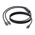 Kabel Baseus Flash 4 140W 2w1 USB-C do USB-C + USB-C 1.5 m - czarny