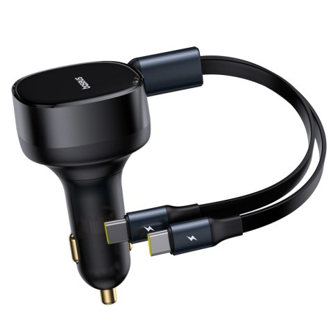 Ładowarka samochodowa Baseus Enjoyment 33W 2w1 2x USB-C - czarna