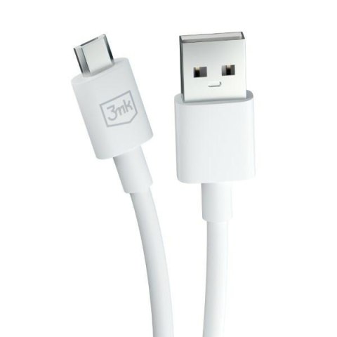 3MK Hyper Cable USB-A - Micro USB1.2m 5V 2,4A Biały/White Kabel