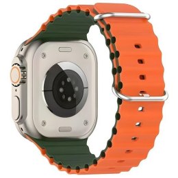 Beline pasek Apple Watch Silicone Waves42/44/45/49mm zielono-pomarańczowy /green-orange box