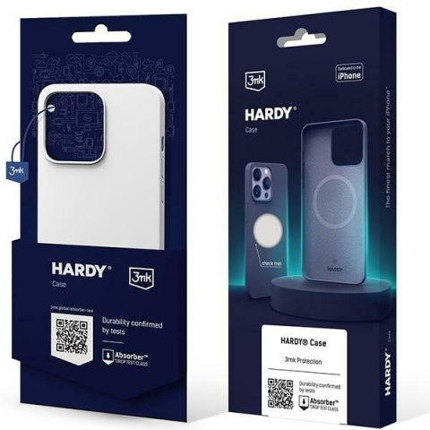Etui 3MK Hardy Case Mag Safe do Apple i Phone 15 Pro Max srebrno - biały