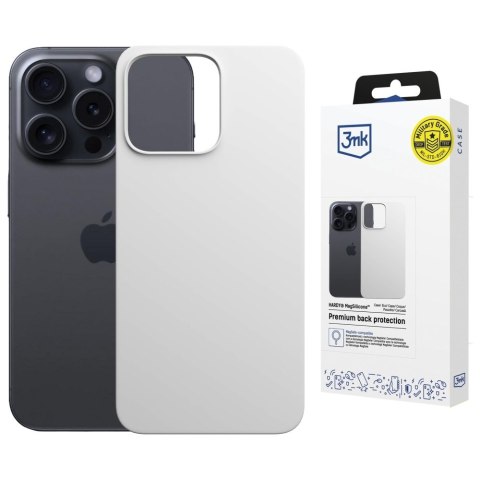 Etui 3MK Hardy Mag Silicone do Apple i Phone 13 Pro Max srebrny