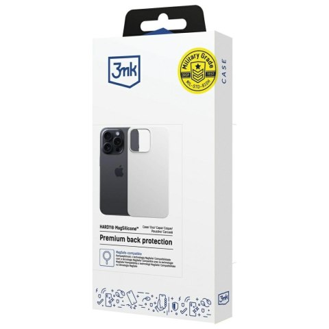 Etui 3MK Hardy Mag Silicone do Apple i Phone 13 Pro Max srebrny