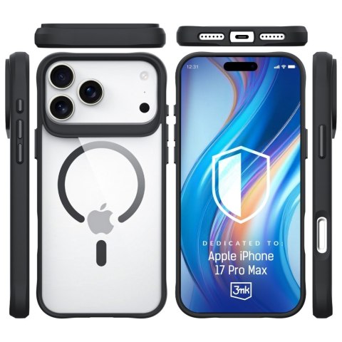 Etui 3MK Satin Armor Mag Case do Apple i Phone 17 Pro Max przezroczysty