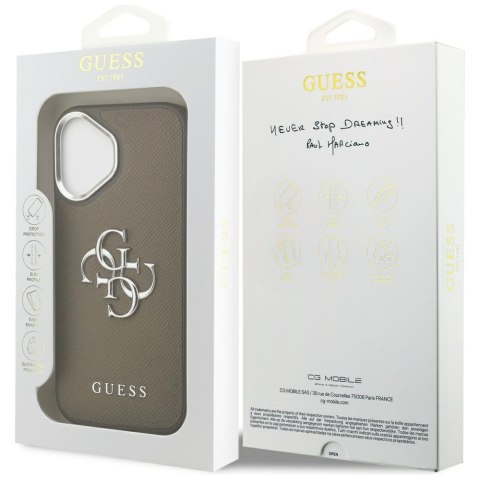 Etui Guess Grained Big 4G Classic Logo do i Phone 17 brązowy