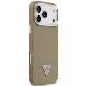 Etui Guess Grained Triangle Logo Mag Safe do i Phone 17 Pro Max brązowy