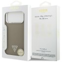 Etui Guess Grained Triangle Logo Mag Safe do i Phone 17 Pro Max brązowy