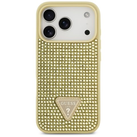 Etui Guess Rhinestone Triangle Logo do i Phone 17 Pro złoty