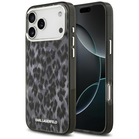 Etui Karl Lagerfeld IML Leopard Pattern Mag Safe do i Phone 17 Pro Max czarny