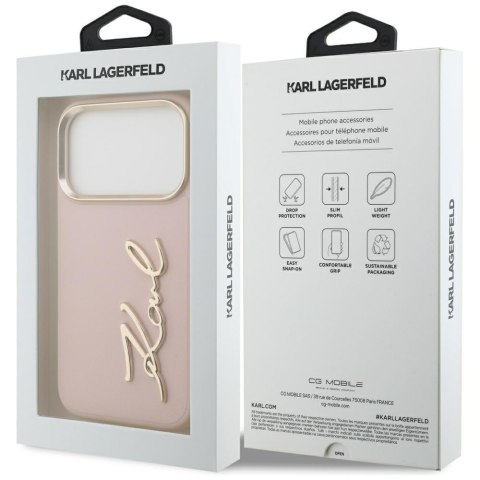 Etui Karl Lagerfeld Karl Script Logo do i Phone 17 Pro różowy