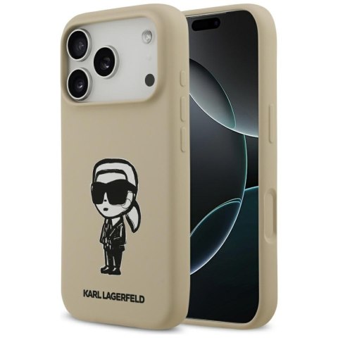 Etui Karl Lagerfeld Silicone Karl Sketch & Logo Mag Safe do i Phone 17 Pro brązowy