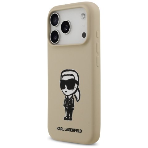 Etui Karl Lagerfeld Silicone Karl Sketch & Logo Mag Safe do i Phone 17 Pro brązowy