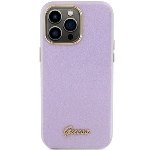 Guess GUHCP15XPGMCSL i Phone 15 Pro Max 6.7" liliowy/lilac hardcase Glitter Glossy Script