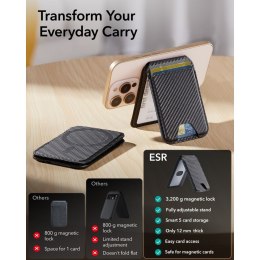 ESR Classic Rfid Magnetic Wallet Stand MAGSAFE Carbon Fiber Black