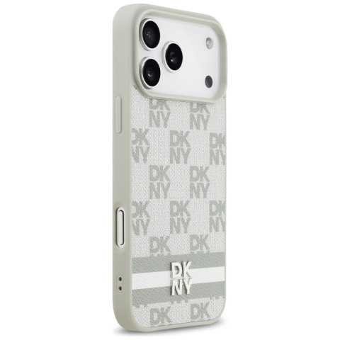 Etui DKNY Checke red with Printed Stripes do i Phone 17 Pro Max beżowy