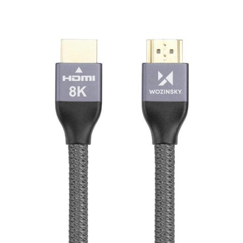 Wozinsky kabel HDMI 2.1 8K 60 Hz 48 Gbps / 4K 120 Hz / 2K 144 Hz 1 m srebrny (WHDMI-10)