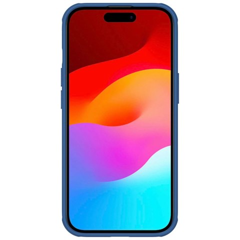 Wzmocnione etui do iPhone 15 Plus Nillkin Super Frosted Shield Pro - niebieskie