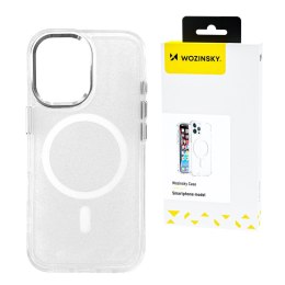 Etui Wozinsky Glitter Case z Mag Safe na Samsung Galaxy S25+ - przezroczyste z brokatem