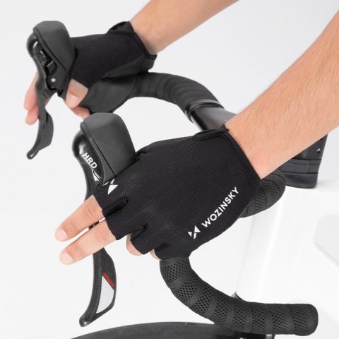 Rękawiczki rowerowe Wozinsky WRR-01M rozmiar M - czarne