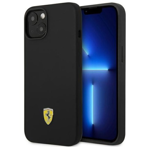 Ferrari FEHCP14SSIBBK i Phone 14 / 15 / 13 6.1" czarny/black hardcase Silicone Metal Logo