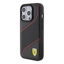 Ferrari FEHCP15LPWAK i Phone 15 Pro 6.1" czarny/black hardcase Perforated Waves Metal Logo