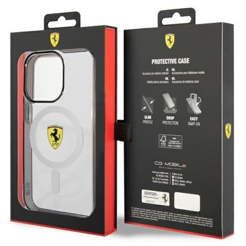 Ferrari FEHMP14XURKT i Phone 14 Pro Max 6.7" przezroczysty/transparent hardcase Outline Magsafe