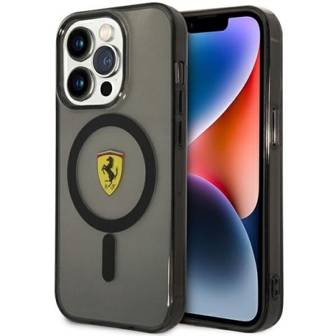 Ferrari FEHMP14LURKK i Phone 14 Pro 6,1" czarny/black hardcase Translucent Magsafe