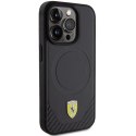 Ferrari FEHMP15LPTEK i Phone 15 Pro 6.1" czarny/black hardcase Carbon Metal Logo Mag Safe