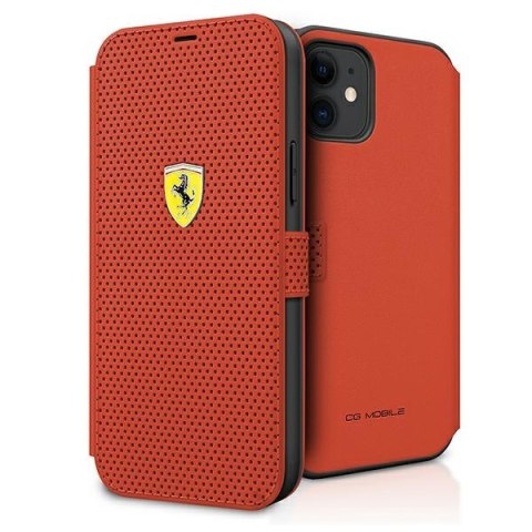 Ferrari FESPEFLBKP12SRE i Phone 12 mini 5,4" czerwony/red book On Track Perforated