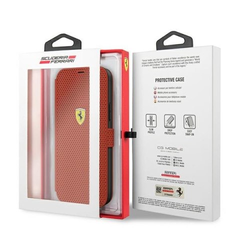 Ferrari FESPEFLBKP12SRE i Phone 12 mini 5,4" czerwony/red book On Track Perforated