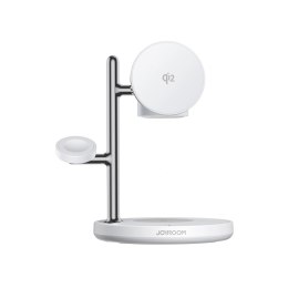 Ładowarka biurkowa Joyroom JR-W23 Qi2 4w1 z wbudowaną lampką nocną indukcyjna - biała