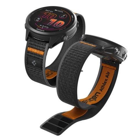 Pasek Spigen Athlex Air Garmin Quick Release 22 mm Czarno-Pomara?czowy