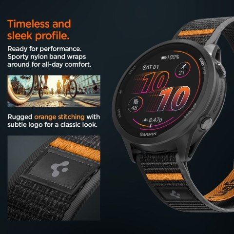 Pasek Spigen Athlex Air Garmin Quick Release 22 mm Czarno-Pomara?czowy