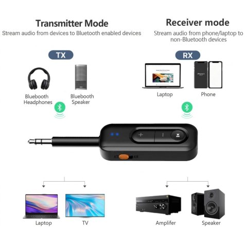 Tech-Protect UltraBoost AU03 Adapter Audio AUX Bluetooth 6.0 Czarny