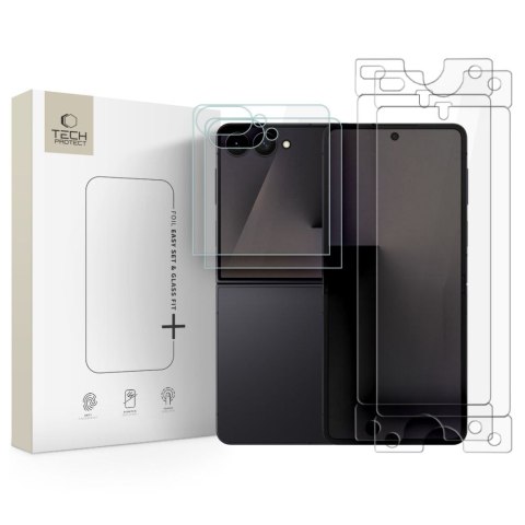 Zestaw Ochronny Tech-Protect Easy Set Foil & Glass Fit+ 4in1 do Samsung Galaxy Z Flip 8 Przezroczysty